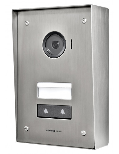 Platine JV vidéo saillie avec 2 boutons d'appel pour 2 moniteurs JV1MD JV2DV AIPHONE 130453