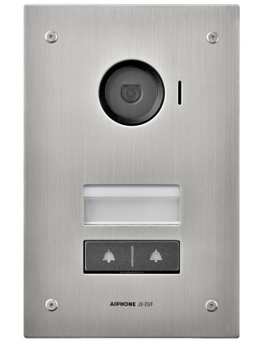 Platine JV vidéo encastrée avec 2 boutons d'appel pour 2 moniteurs JV1MD JV2DVF AIPHONE 130452