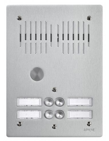 Platine de rue 4 boutons encastrée - 2 rangées hauteur 247mm PA4B AIPHONE 100901