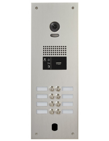 Platine vidéo monobloc gt alu naturel 8 bp d'appel avec électronique incluse PA8BV AIPHONE 200296