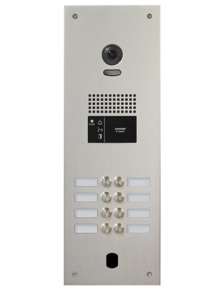 Platine vidéo monobloc gt alu naturel 8 bp d'appel avec électronique incluse PA8BV AIPHONE 200296