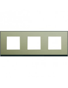 Plaque gallery 3 postes horizontale 71mm placage bronze HAGER WXP2213