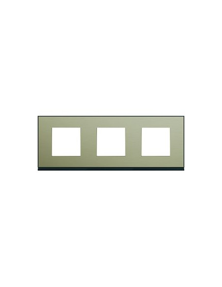 Plaque gallery 3 postes horizontale 71mm placage bronze HAGER WXP2213