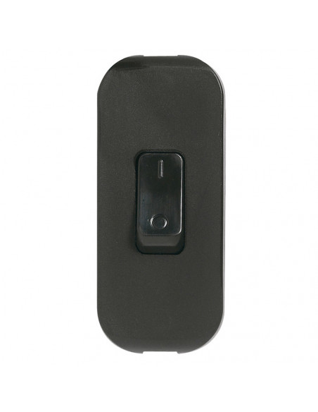 Interrupteur à bascule 2A 250V à touche de couleur et coupure bipolaire noir LEGRAND 040194