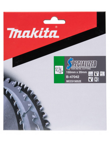 Lame carbure ''Specialized'' Tôles minces pour scies circulaires 150x20mm 52D MAKITA B-47042