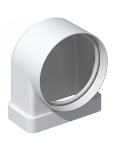 Coude mixte pvc rigide sectio nrectangulaire 40X110mm Equivalent D.circulaire 80mm S&P 832105