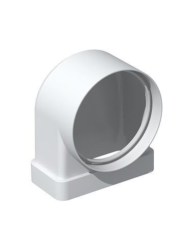 Coude mixte pvc rigide sectio nrectangulaire 40X110mm Equivalent D.circulaire 80mm S&P 832105