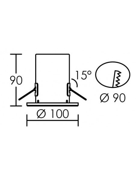 Spot Encastré DLT-ISO 90 GU10 basculant blanc recouvrable RE2020 ARIC 50735