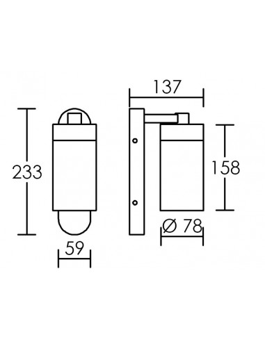 LILI Applique Mur Ext. IP44 IK04 noir E27 40W max. Lpe non incl. ARIC 3168