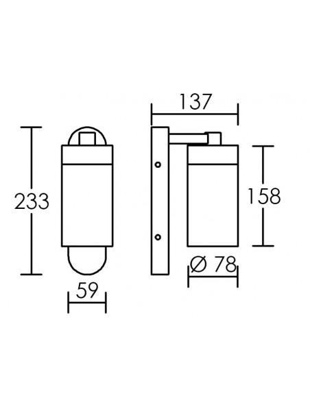 LILI Applique Mur Ext. IP44 IK04 noir E27 40W max. Lpe non incl. ARIC 3168