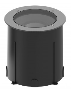 LUMISOL 230 Enc.Sol Ext. IP67 IK10 alu noir rond LED 19W 36° 3000K 2500lm ARIC 51932 2