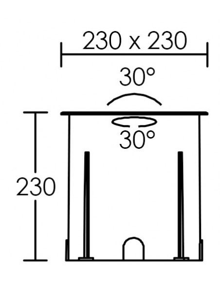 LUMISOL 230 Enc.Sol Ext. IP67 IK10 inox 316L carré LED 19W 36° 3000K 2500lm ARIC 51938