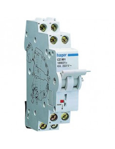 Contact auxiliaire pour interrupteur différentiel 2(1NO+1NC) 6A 240V AC HAGER CZ001 2