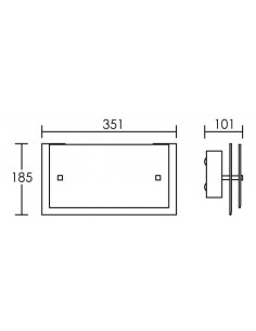 Applique Murale MAGGIE E27 60W max rectangulaire double verre opale Lampe non incluse ARIC 3977 2