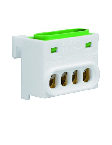 Bornier terre 4 raccordements IP2X HAGER GZ04E