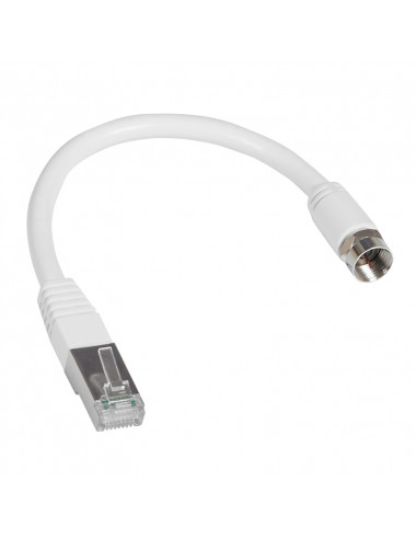 Cordon de brassage 1 embout coaxial et 1 embout RJ45 longueur 0,3m LEGRAND 413206