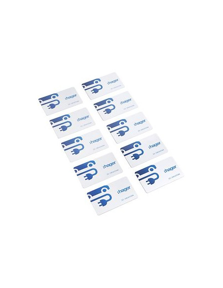 Lot de 10 badges RFID format carte HAGER XVA420