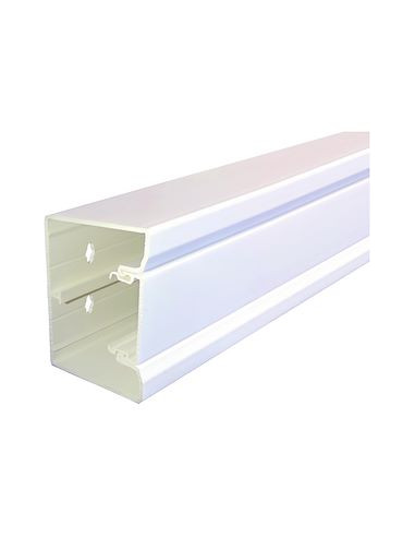Goulotte d'installation Queraz GBD 50x85mm 1 compartiment PVC blanc enclipsage direct L200mm PVC Pure HAGER GBD5008509016