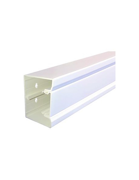 Goulotte d'installation Queraz GBD 50x85mm 1 compartiment PVC blanc enclipsage direct L200mm PVC Pure HAGER GBD5008509016