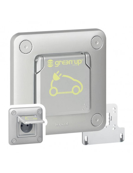 Prise de recharge pour VE Green'up Access avec volet IP55 IK10 Fixation saillie/encatrée Modes 1 ou 2 16A 230V LEGRAND 077897