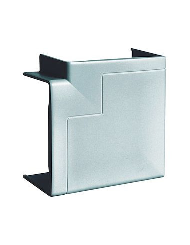 Angle plat pour goulotte d'installation GBA 50x85mm PVC couleur Alu HAGER GBD500855ALU