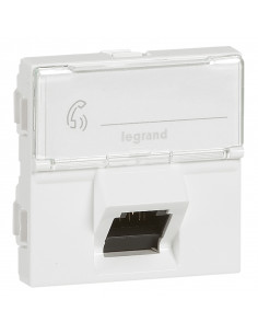 Prise RJ45 catégorie 6 STP inclinées à 45° Mosaic 2 modules blanc LEGRAND 076507