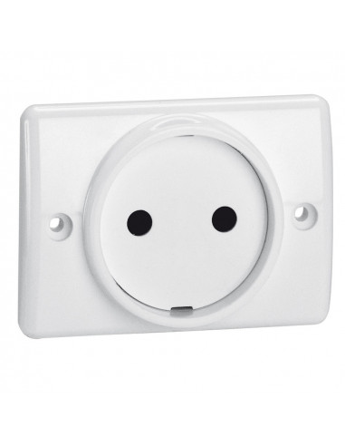 Prise à encastrer pour plinthe 2 Pôles 16A 250V blanc LEGRAND 050806