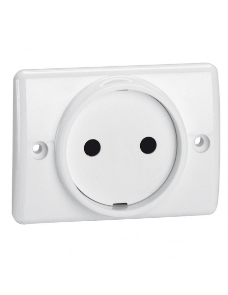 Prise à encastrer pour plinthe 2 Pôles 16A 250V blanc LEGRAND 050806