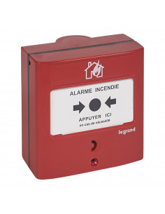 Déclencheur Manuel DM conventionnel standard pour équipement d’alarme incendie LEGRAND 138012