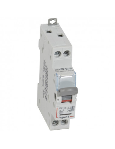 Interrupteur-sectionneur DX³-IS à voyant 2 Pôles 400V 32A 1 module LEGRAND 406438