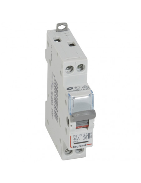 Interrupteur-sectionneur DX³-IS à voyant 2 Pôles 400V 40A 1 module LEGRAND 406439
