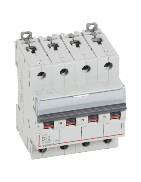 Disjoncteur DX3 10kA  à vis 4 Pôles 400V 32A courbe B 4 modules LEGRAND 407598