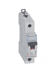 Disjoncteur DX³6000 arrivée haute et départ bas à vis 1 Pôle de 230V à 400V 50A courbe C 1 module LEGRAND 407659