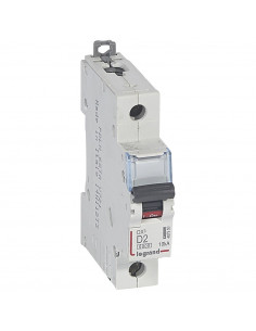 Disjoncteur DX³6000 arrivée haute départ bas à vis 1 Pôle 230V~ à 400V~ 2A Courbe D 1 module LEGRAND 407950