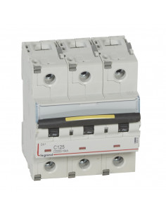 Disjoncteur DX³10000 16kA arrivée haute et départ bas à vis 3 Pôles 400V 125A courbe C 4,5 modules LEGRAND 409282