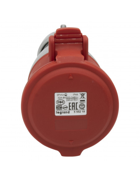 Prise mobile P17 IP44 32A - 380V~ à 415V~ 3P+N+T LEGRAND 555219