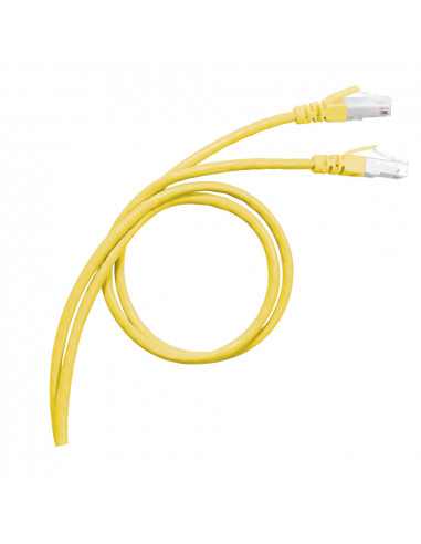 Cordon de brassage RJ45 LCS³ catégorie 6A S/FTP blindé impédance 100ohms longueur 1m PVC RAL1018 LEGRAND 051780