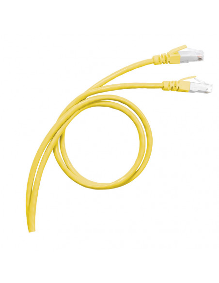 Cordon de brassage RJ45 LCS³ catégorie 6A S/FTP blindé impédance 100ohms longueur 1m PVC RAL1018 LEGRAND 051780