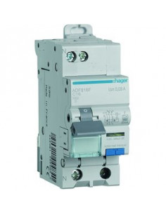 Disjoncteur différentiel 1P+N 4 5kA C 16A 30mA type F HAGER ADF816F 2