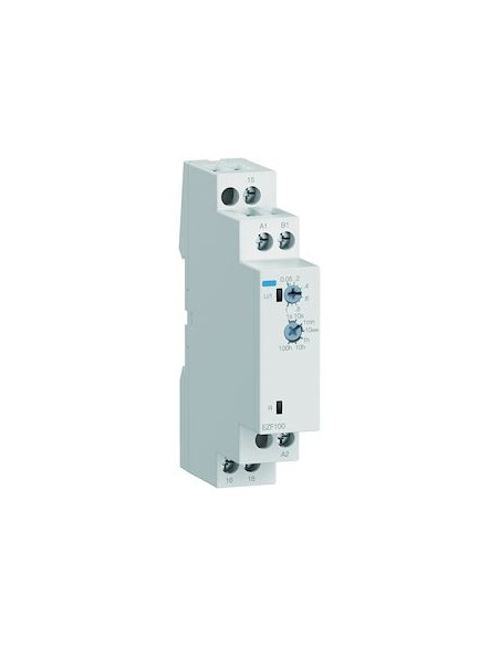 Relais temporisé à la mise hors tension avec contact d'entrée 24-240V AC/DC HAGER EZF100
