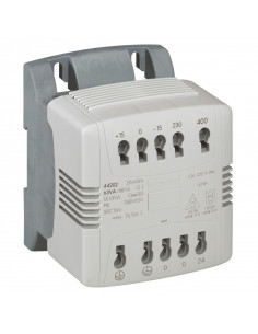 Transformateur de commande et sécurité à connexion automatique primaire 230V à 400V et secondaire 24V~ 400VA LEGRAND 044206 2