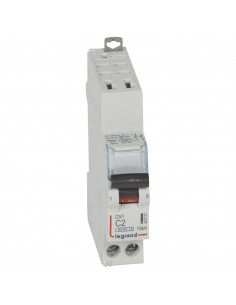 Disjoncteur DX³6000 10kA arrivée haute automatique et départ bas à vis U+N 230V 2A courbe C 1 module LEGRAND 407707 2