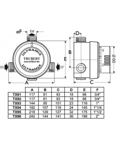 Mitigeur Ultramix époxy M 20x27 56L/MN 3/4 TX91E WATTS INDUSTRIES 22TX91E 2