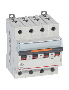 Disjoncteur DX³ 25kA arrivée haute et départ bas à vis 4 Pôles 400V 25A courbe C 4 modules LEGRAND 409796 2