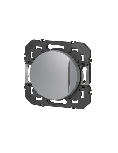 Poussoir simple avec voyant lumineux Dooxie 6A 250V finition alu LEGRAND 600116