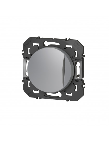 Poussoir simple avec voyant lumineux Dooxie 6A 250V finition alu LEGRAND 600116