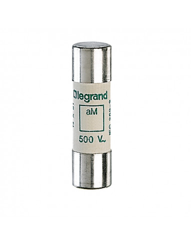 Cartouche industrielle cylindrique type aM 14x51mm sans percuteur 8A LEGRAND 014008