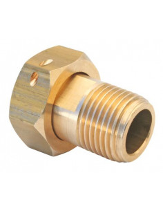 Raccord 2 pièces laiton pour compteur M15/21 écrou 20/27 SOMATHERM 2