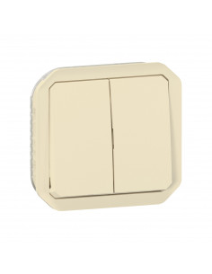 Commande double interrupteur ou poussoir Plexo composable sable LEGRAND 069691L