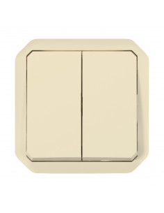 Commande double interrupteur ou poussoir Plexo composable sable LEGRAND 069691L 2